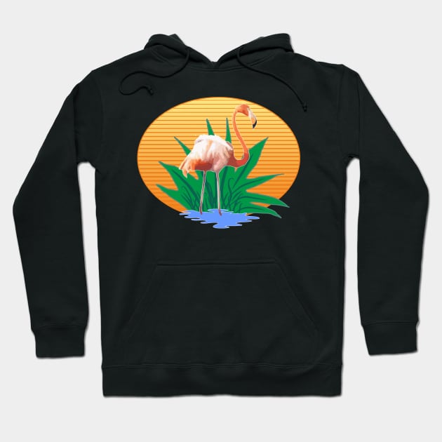 Cute Funny Flamingos Summer Sun & Good Feelings Designs Hoodie by FancyTeeDesigns